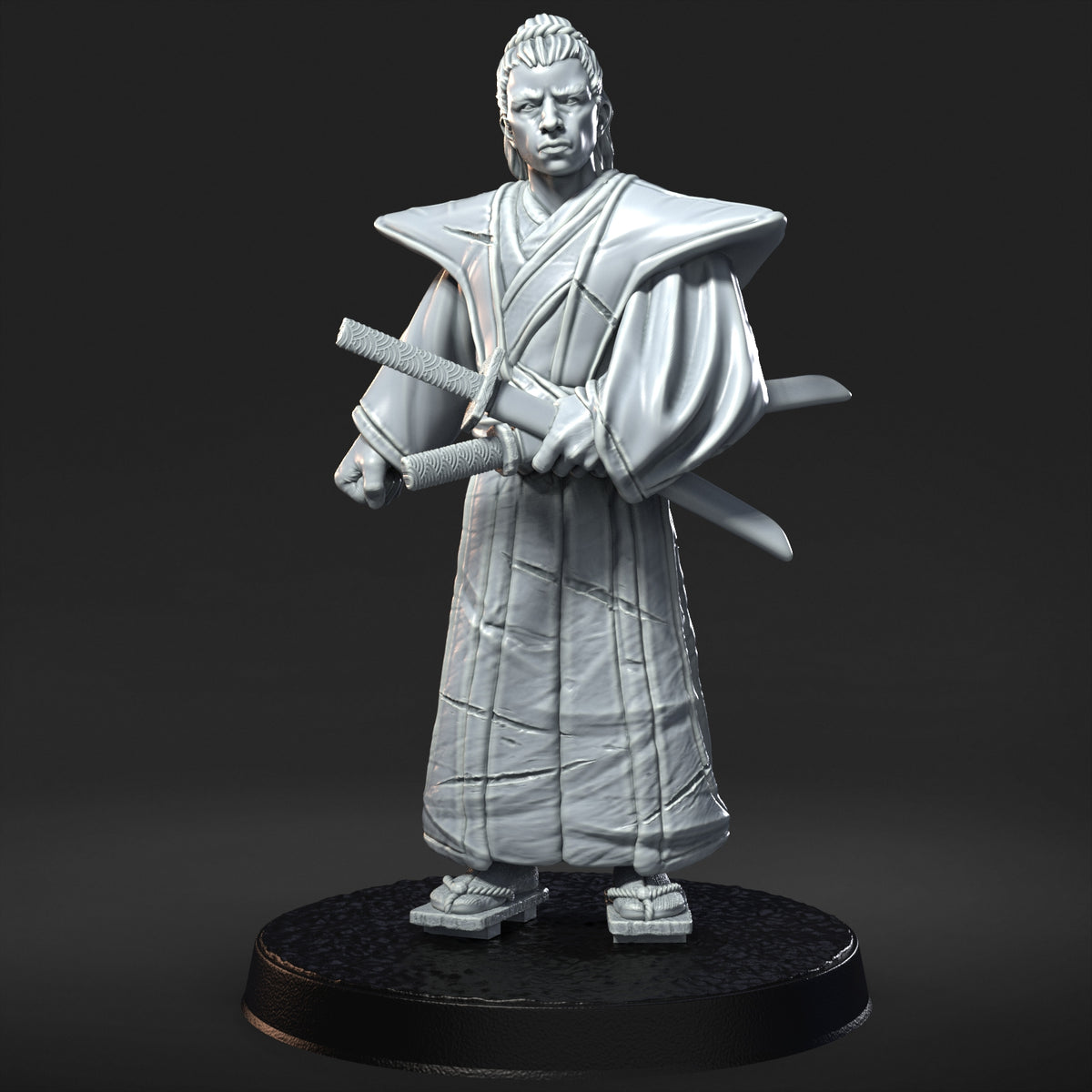 japenese samurai 32mm scale resin miniature figure for dungeons and dragons