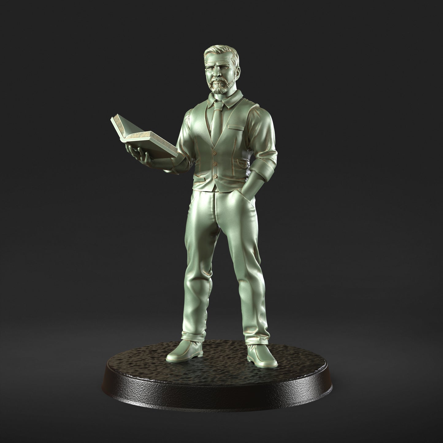 book keeper 32mm scale resin miniature figure for dungeons and dragons