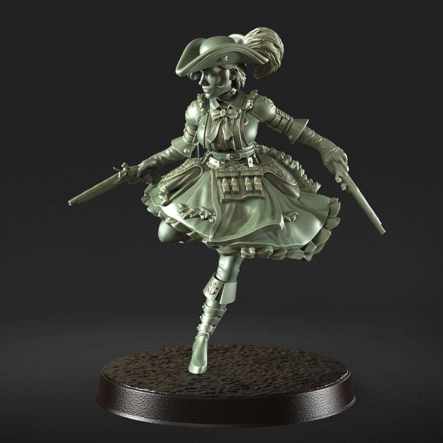 Cowgirl 32mm scale resin miniature figure for dungeons and dragons