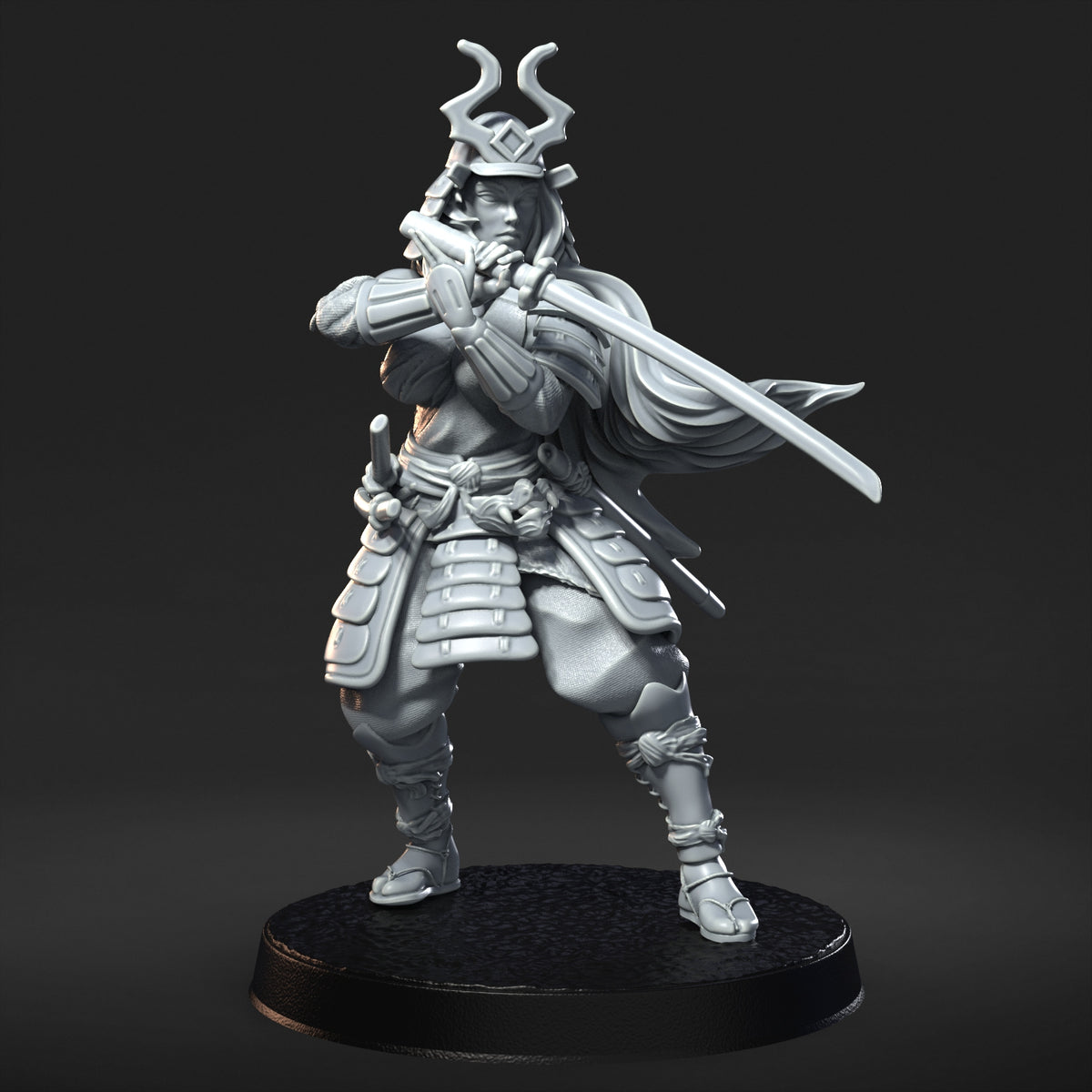 japenese samurai 32mm scale resin miniature figure for dungeons and dragons