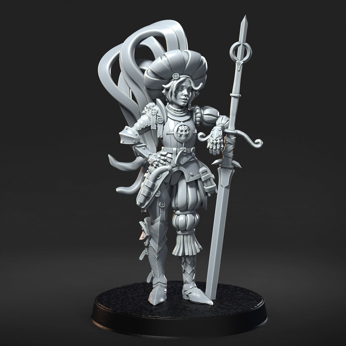 medieval knights 32mm scale resin miniature figure for dungeons and dragons