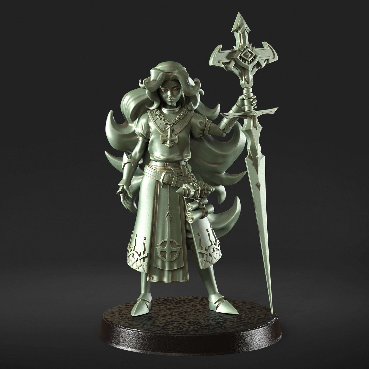 paladin 32mm scale resin miniature figure for dungeons and dragons