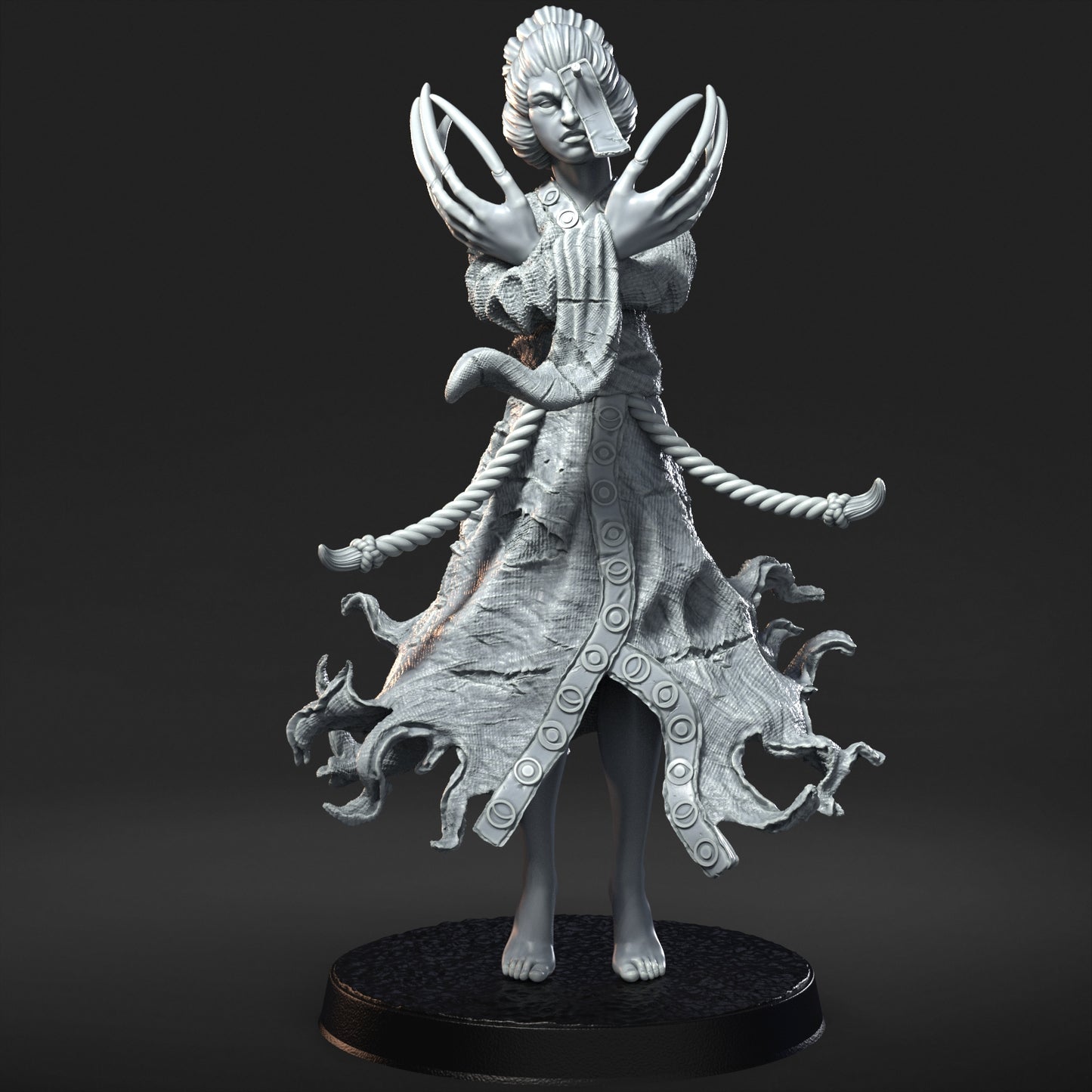 japenese samurai 32mm scale resin miniature figure for dungeons and dragons