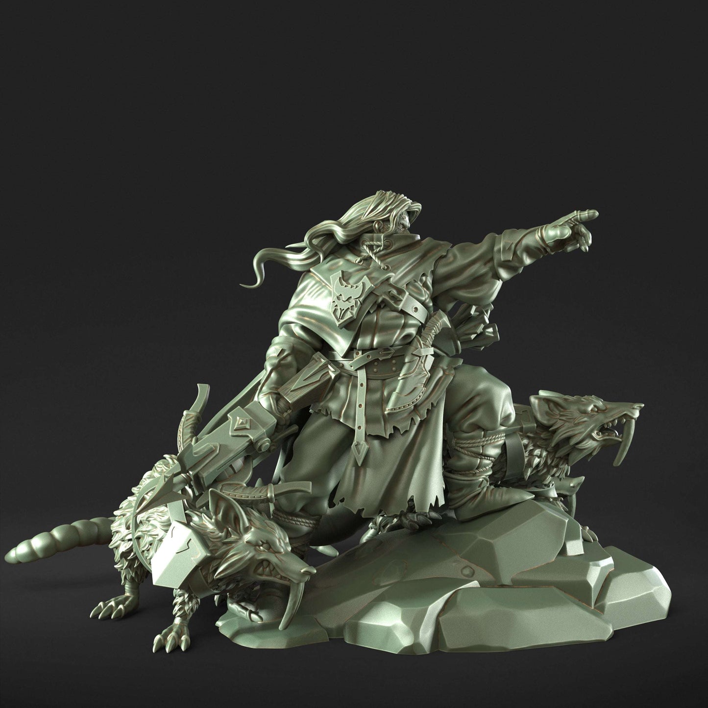 rat catcher 32mm scale resin miniature figure for dungeons and dragons
