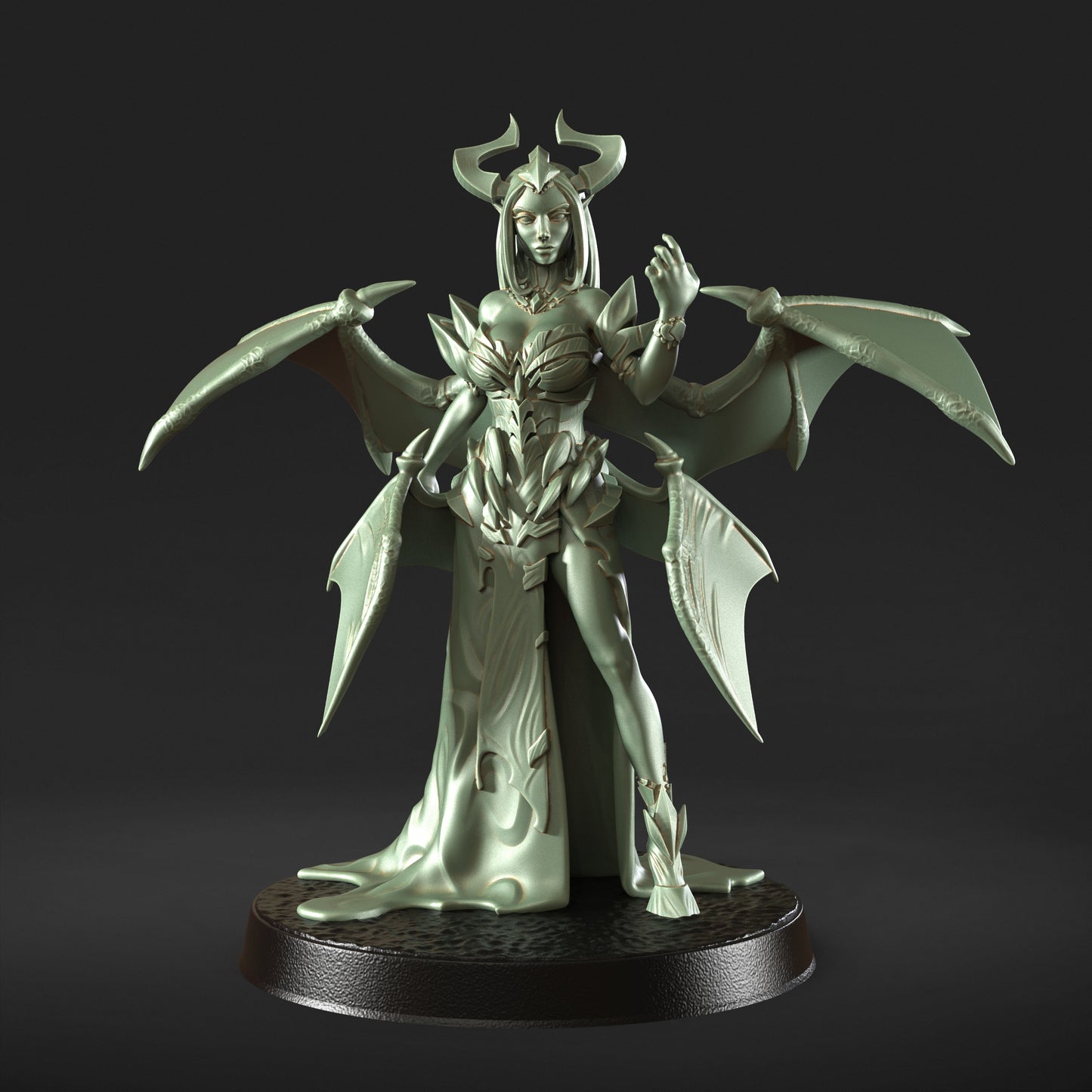 tiefling 32mm scale resin miniature figure for dungeons and dragons