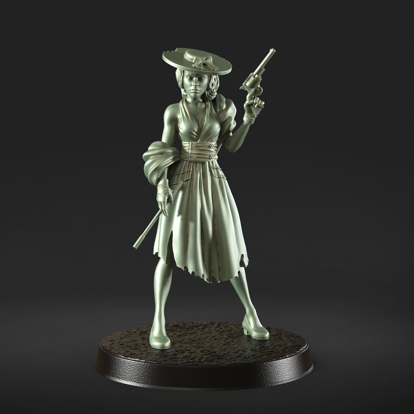 cowboy vampire slayer 32mm scale resin miniature figure for dungeons and dragons