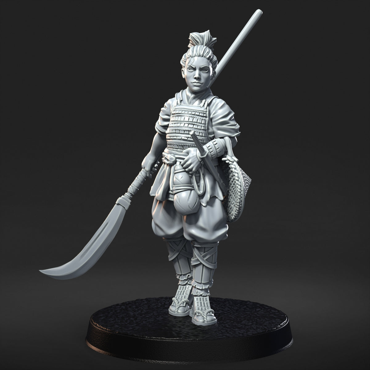 japenese samurai 32mm scale resin miniature figure for dungeons and dragons