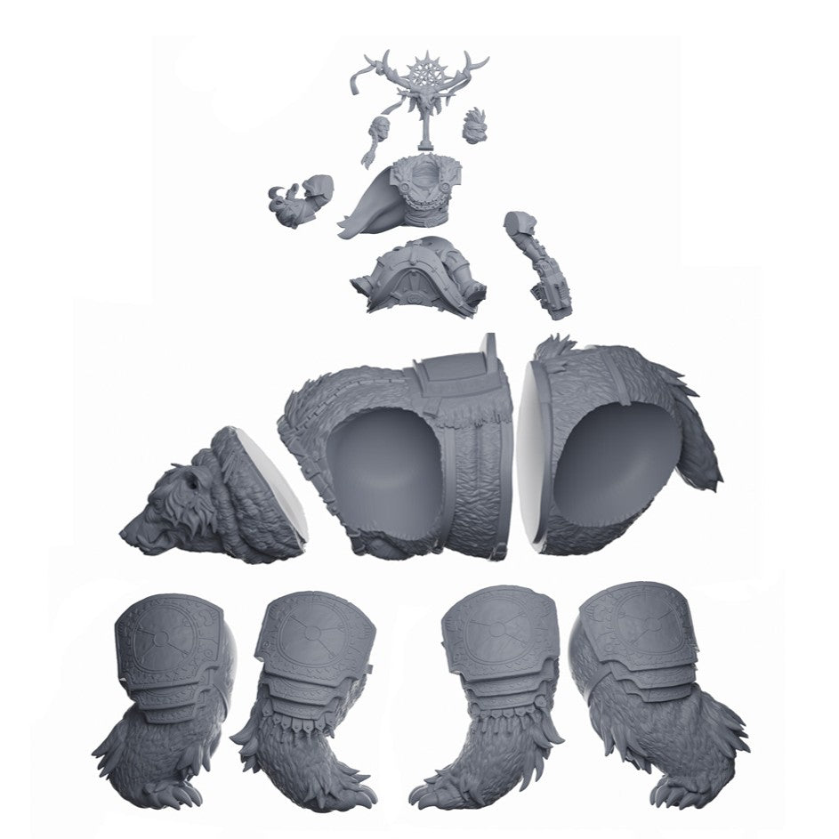 Gray figure parts on a white background