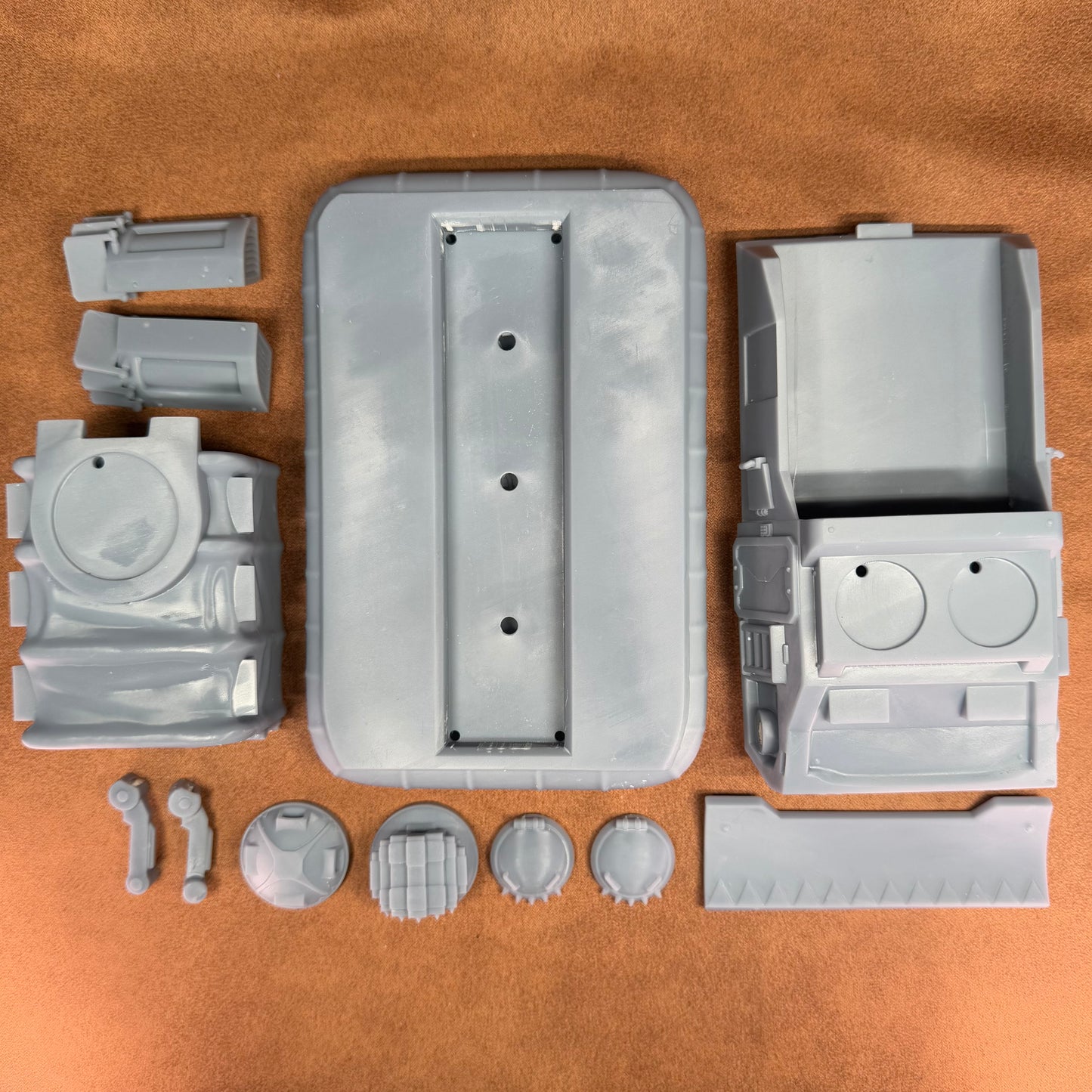 Space Bears 32mm scale resin miniature hover tank with canvas troop carrier