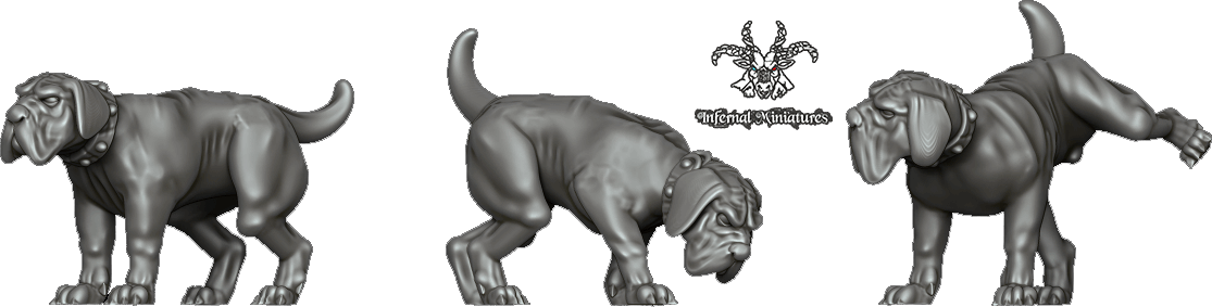 28mm resin miniature animals including bears, owlbears, deer, dogs, hounds, hares, rabbits, hawks and geese