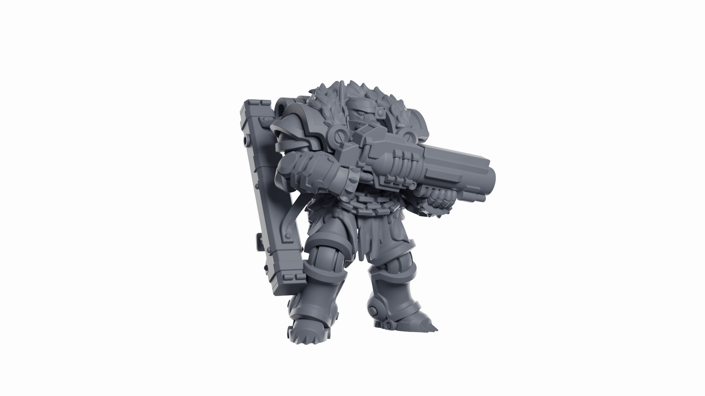 Space bears 32mm resin miniature space marine rocket soldier models on plastic bases