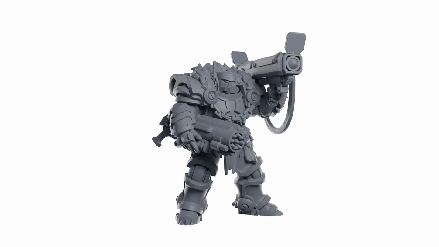 Space bears 32mm resin miniature space marine rocket soldier models on plastic bases