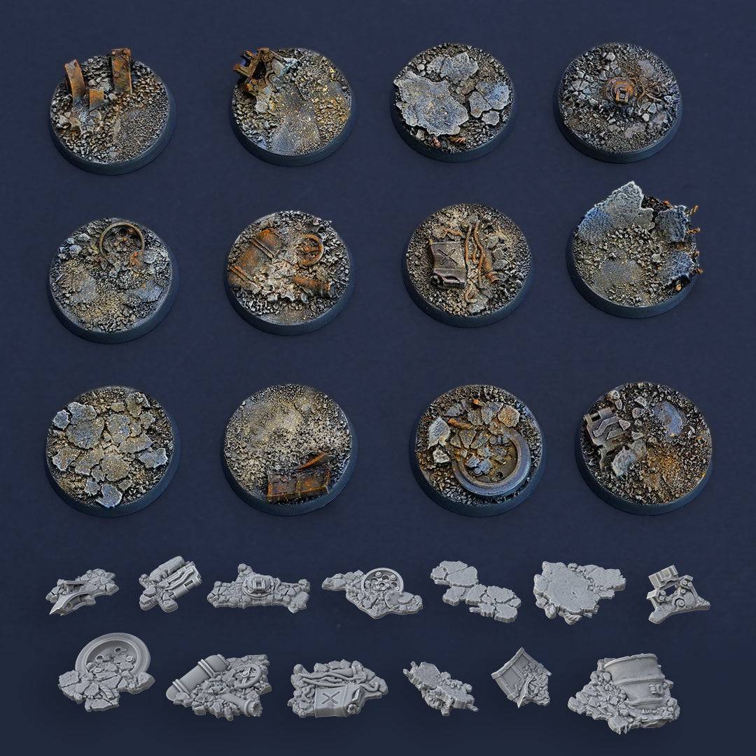 Space Dwarf roughnecks 32mm scale miniature model mining picks soldiers votann base toppers