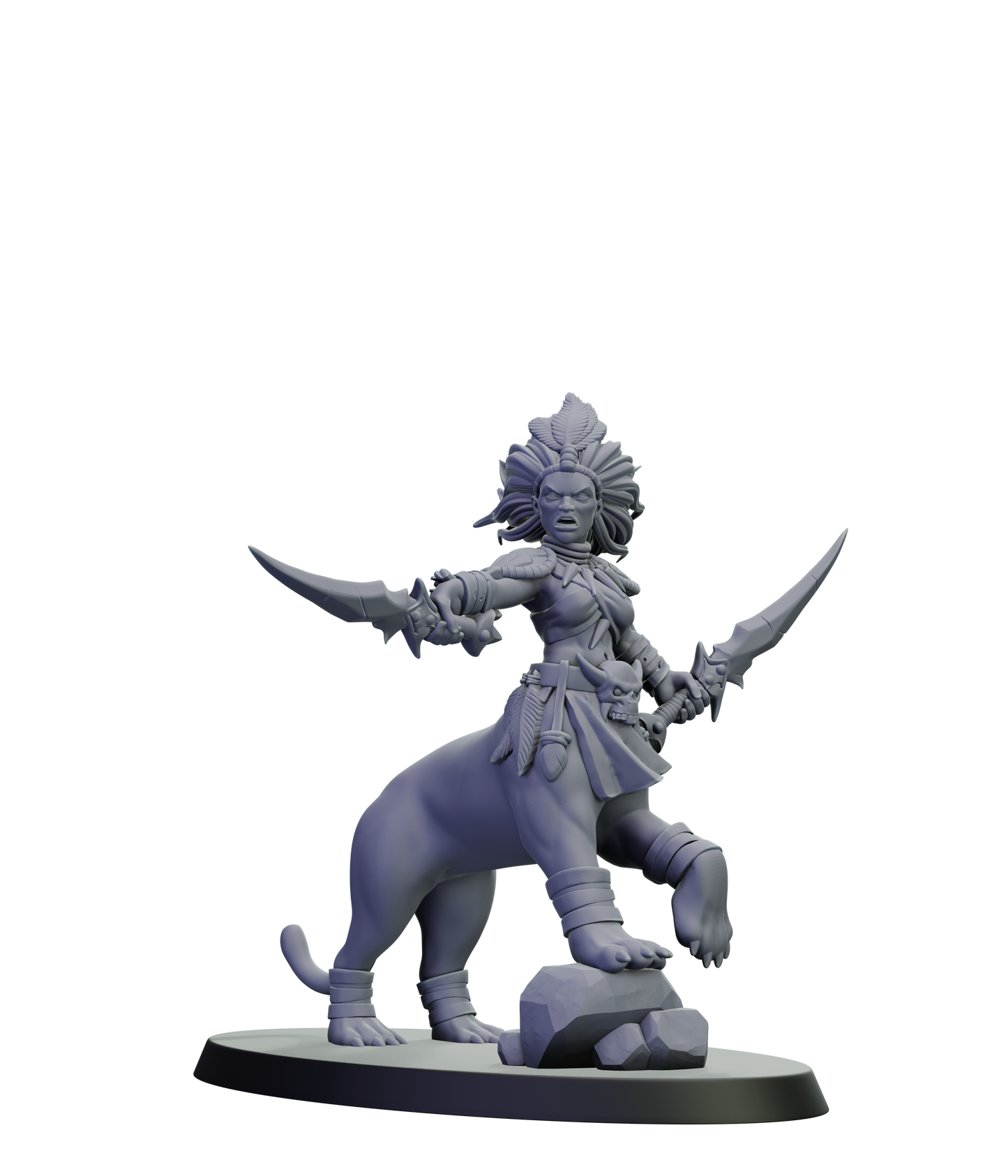 render of centaur jaguar warrior woman model
