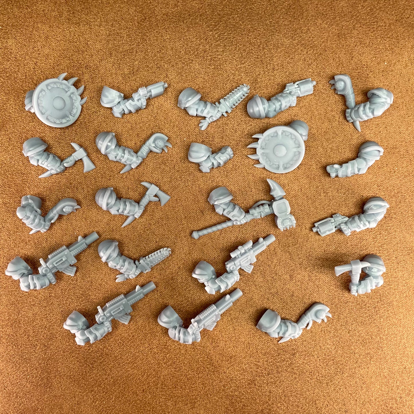 space bears arms, shields and weapons in 32mm scale resin miniature figure models