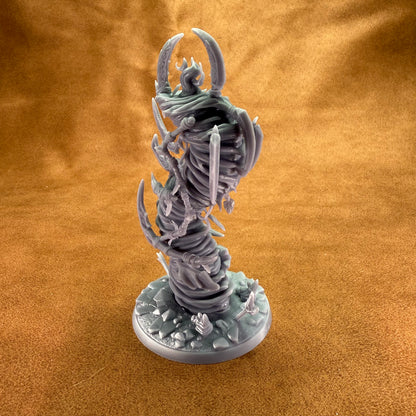 Game figurine on a textured brown surface