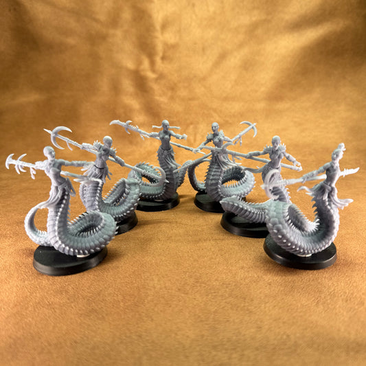 Game piece figures on a brown background
