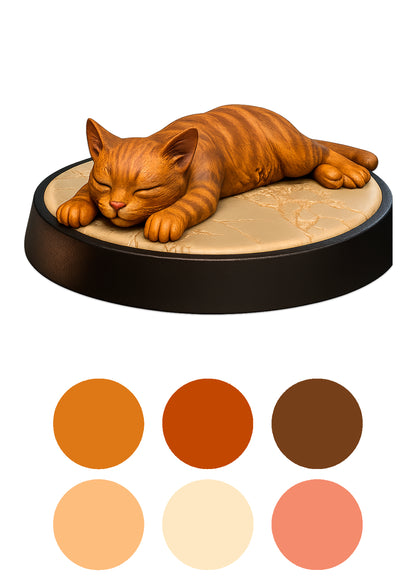 Cat-shaped pet bed with color swatches below on a white background
