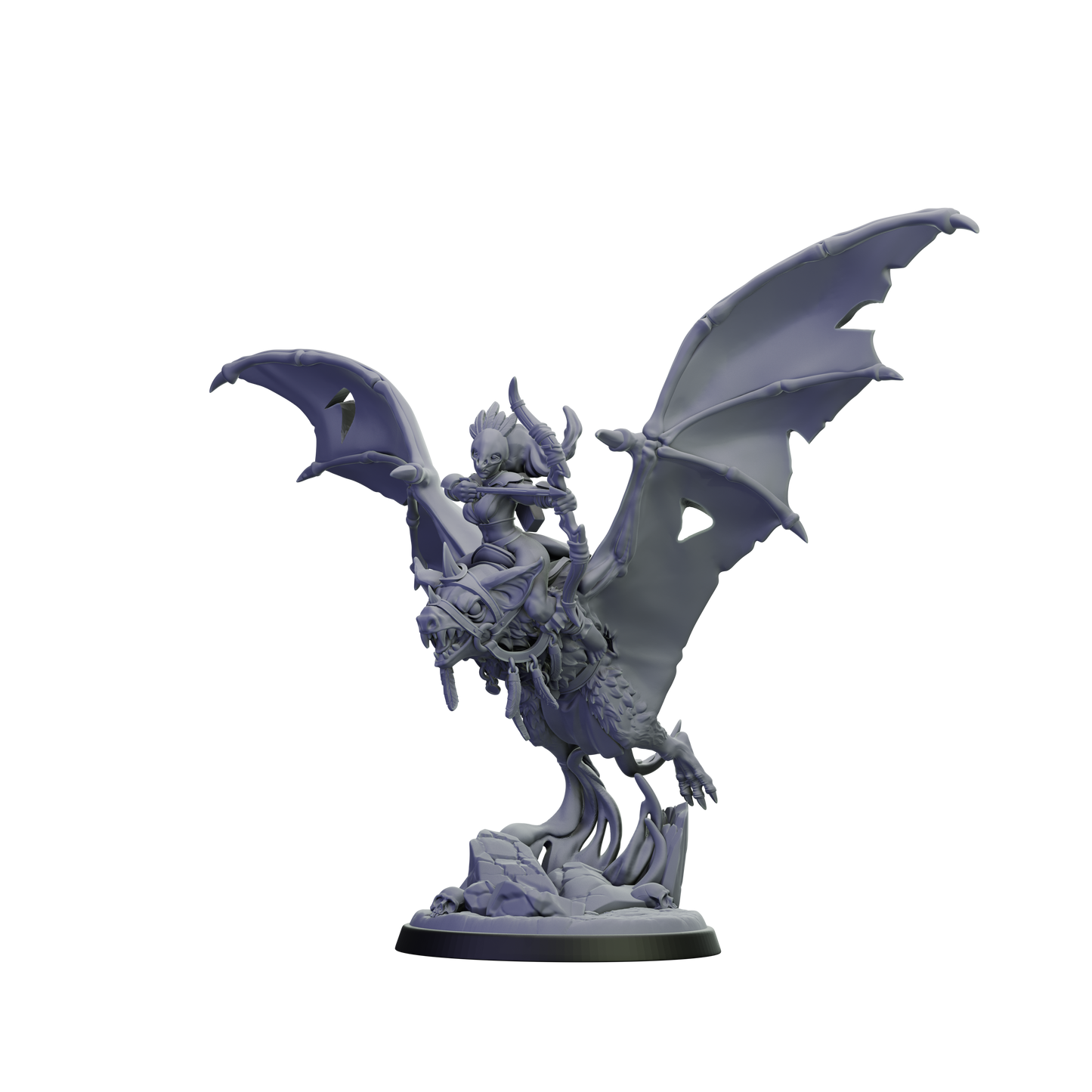 Gray dragon figurine on a white background