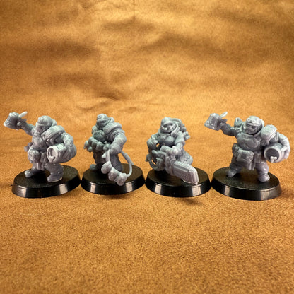 Space Dwarf roughnecks 32mm scale miniature model mining picks soldiers votann specialists