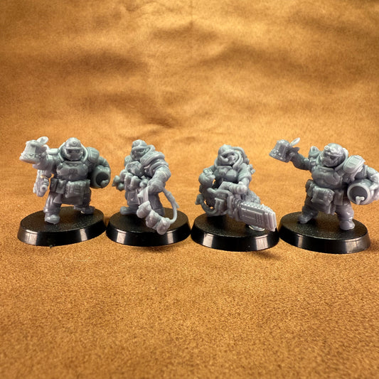 Space Dwarf roughnecks 32mm scale miniature model mining picks soldiers votann specialists