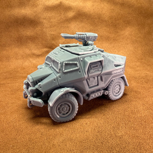 Space Dwarves dwarf miniature vehicle with open roof pick up truck machine guns 32mm scale model tank