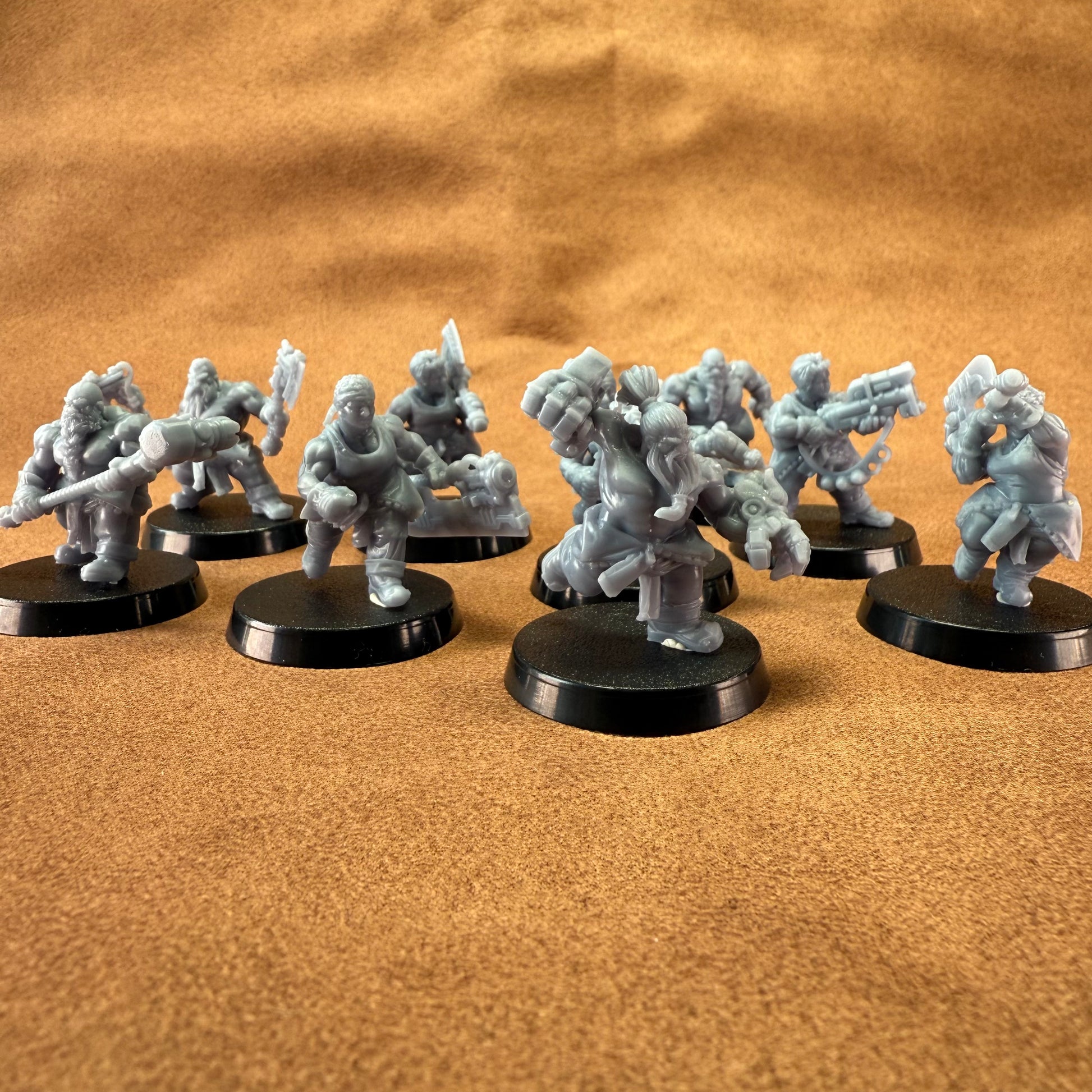 Space Dwarf roughnecks 32mm scale miniature model mining picks soldiers votann tenderisers terminators