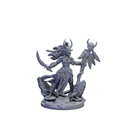 Gray fantasy figurine on a white background