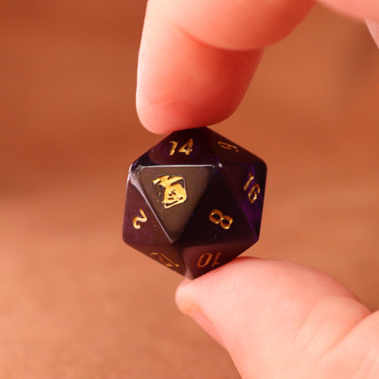 Smoke on the Water - Handcrafted Polyhedral Resin Dice Set | Deep Purple
