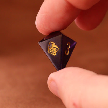 Smoke on the Water - Handcrafted Polyhedral Resin Dice Set | Deep Purple