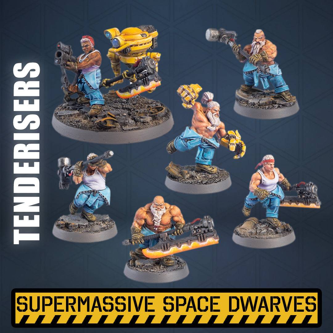 Space Dwarf roughnecks 32mm scale miniature model mining picks soldiers votann tenderisers terminators