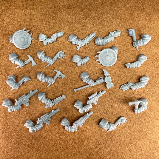 space bears arms, shields and weapons in 32mm scale resin miniature figure models
