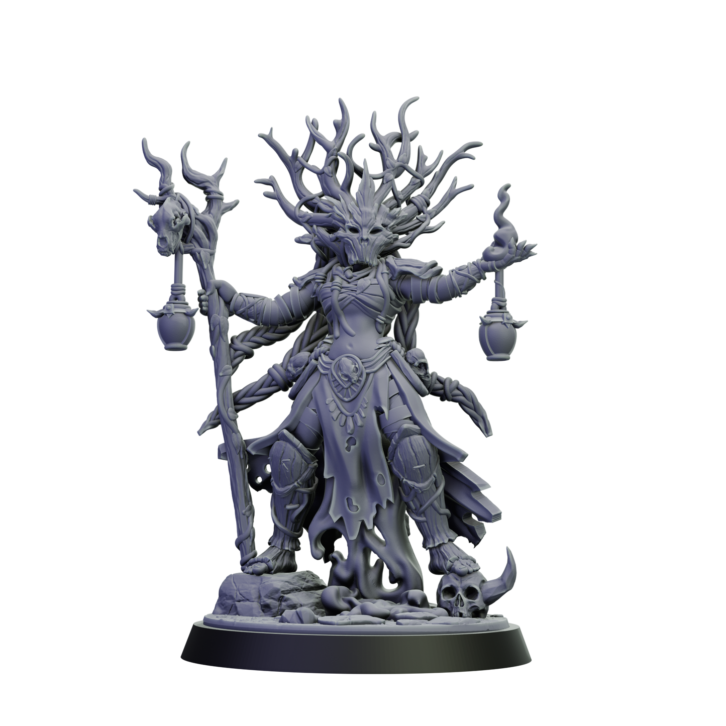Fantasy figurine with intricate design on a white background