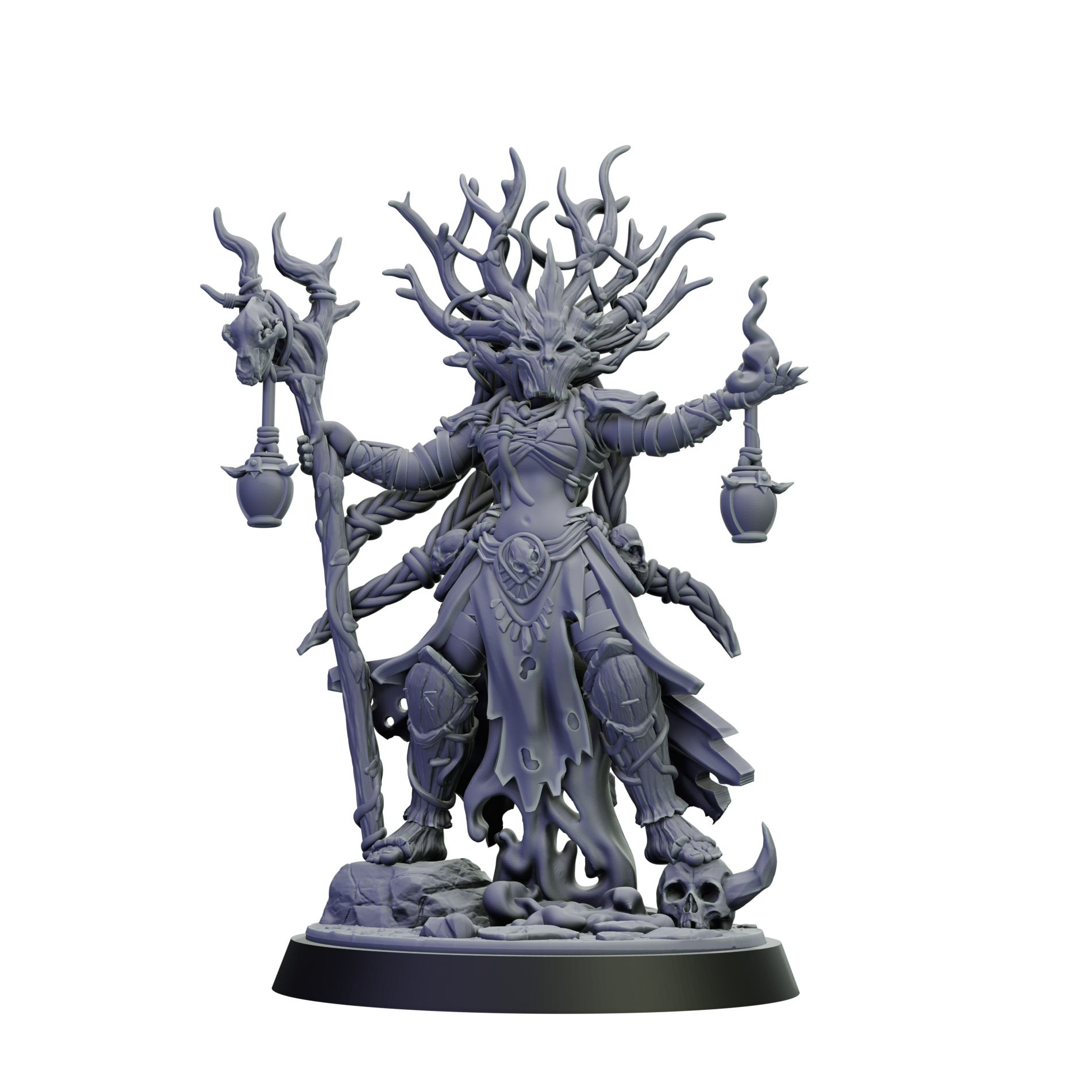 Fantasy figurine with intricate design on a white background