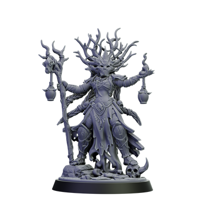 Fantasy figurine with intricate design on a white background