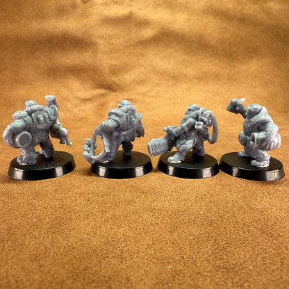 Space Dwarf roughnecks 32mm scale miniature model mining picks soldiers votann specialists