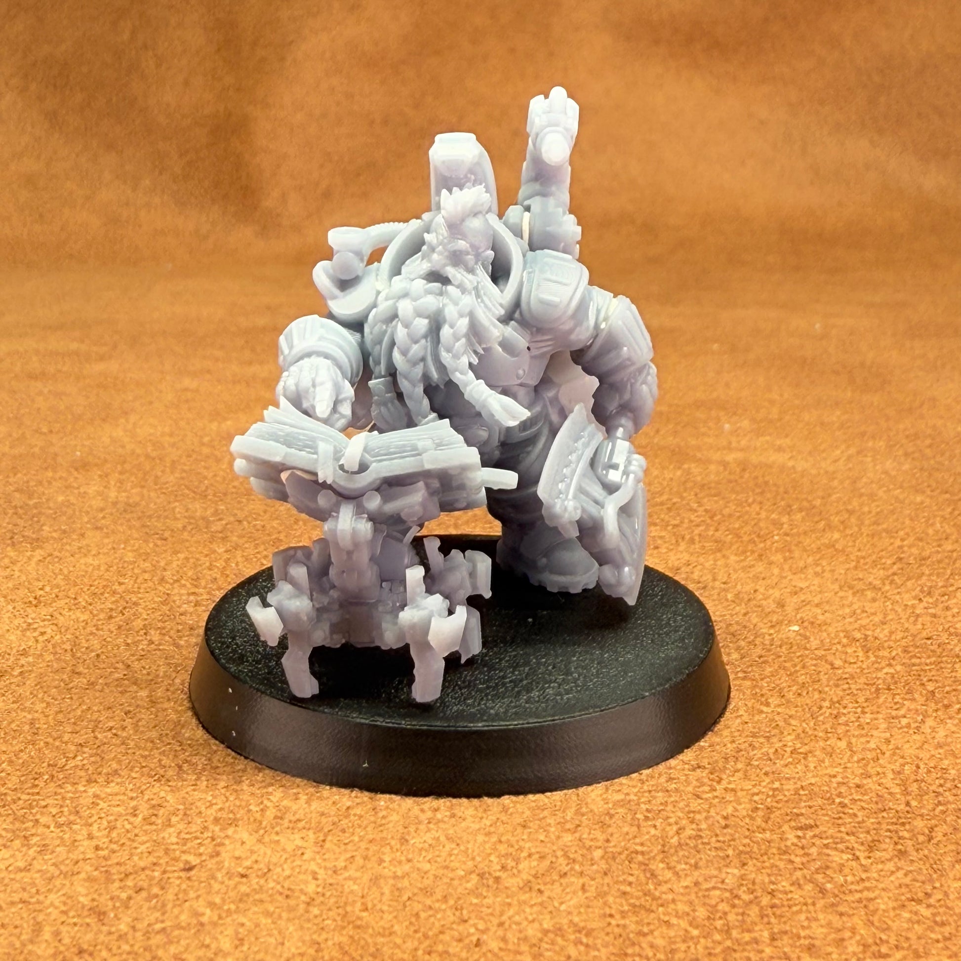 Space Dwarf roughnecks 32mm scale miniature model mining picks soldiers votann warden leader