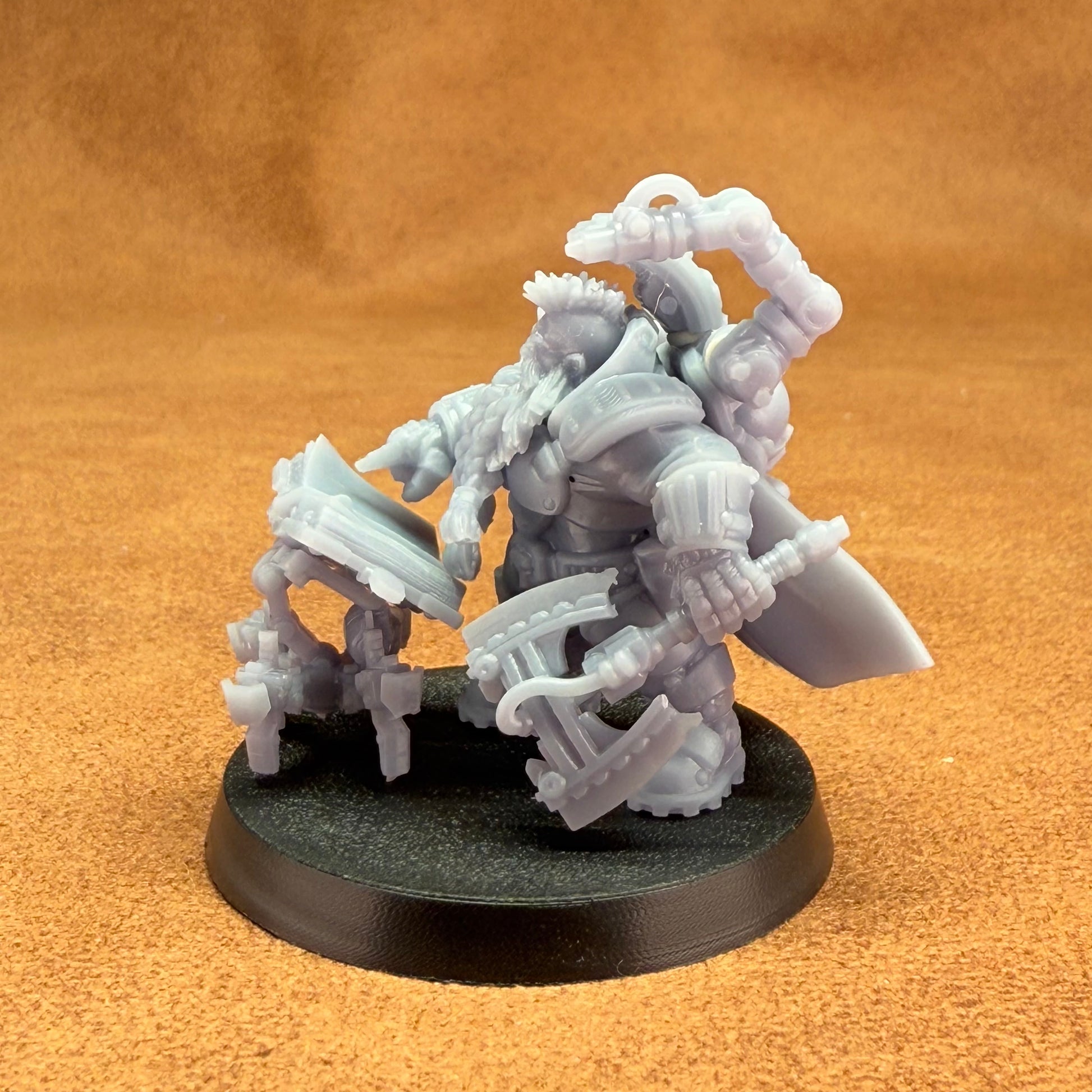 Space Dwarf roughnecks 32mm scale miniature model mining picks soldiers votann warden leader