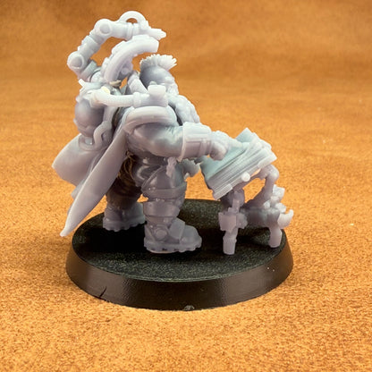 Space Dwarf roughnecks 32mm scale miniature model mining picks soldiers votann warden leader