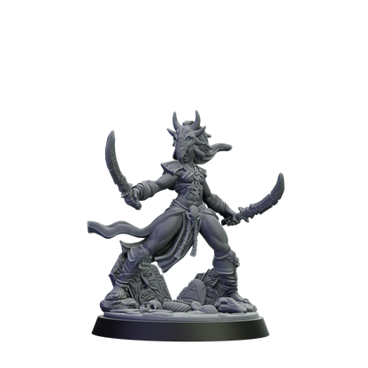 Gray fantasy figurine on a white background